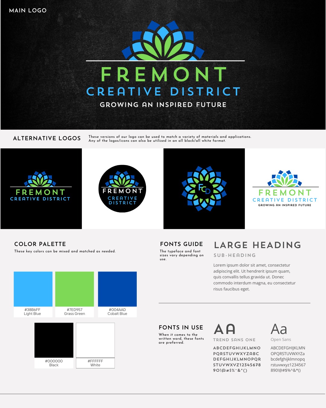 We’re excited to reveal the official brand board for the @fremontcreativedistrict ! 🎨
Branding is about creating a clear identity that represents who they are and where they’re going as a community. Strong branding:
✔️ Builds recognition and pride
✔️ Unites people under a shared vision
✔️ Attracts visitors, businesses, and opportunities
✔️ Showcases the unique character of Fremont
The look reflects Fremont’s unique blend of creativity, community, and culture. From colors to typography, every element was designed to celebrate the spirit of Fremont and the people who make it so vibrant. 🌟
Are you looking for branding or a possible re-brand? Let’s talk! 🔗 https://thenextlevelmp.com/contact-us/
#Branding #TheNextLevelMP #FremontCreativeDistrict #LogoDesign #Marketing #VisualIdentity