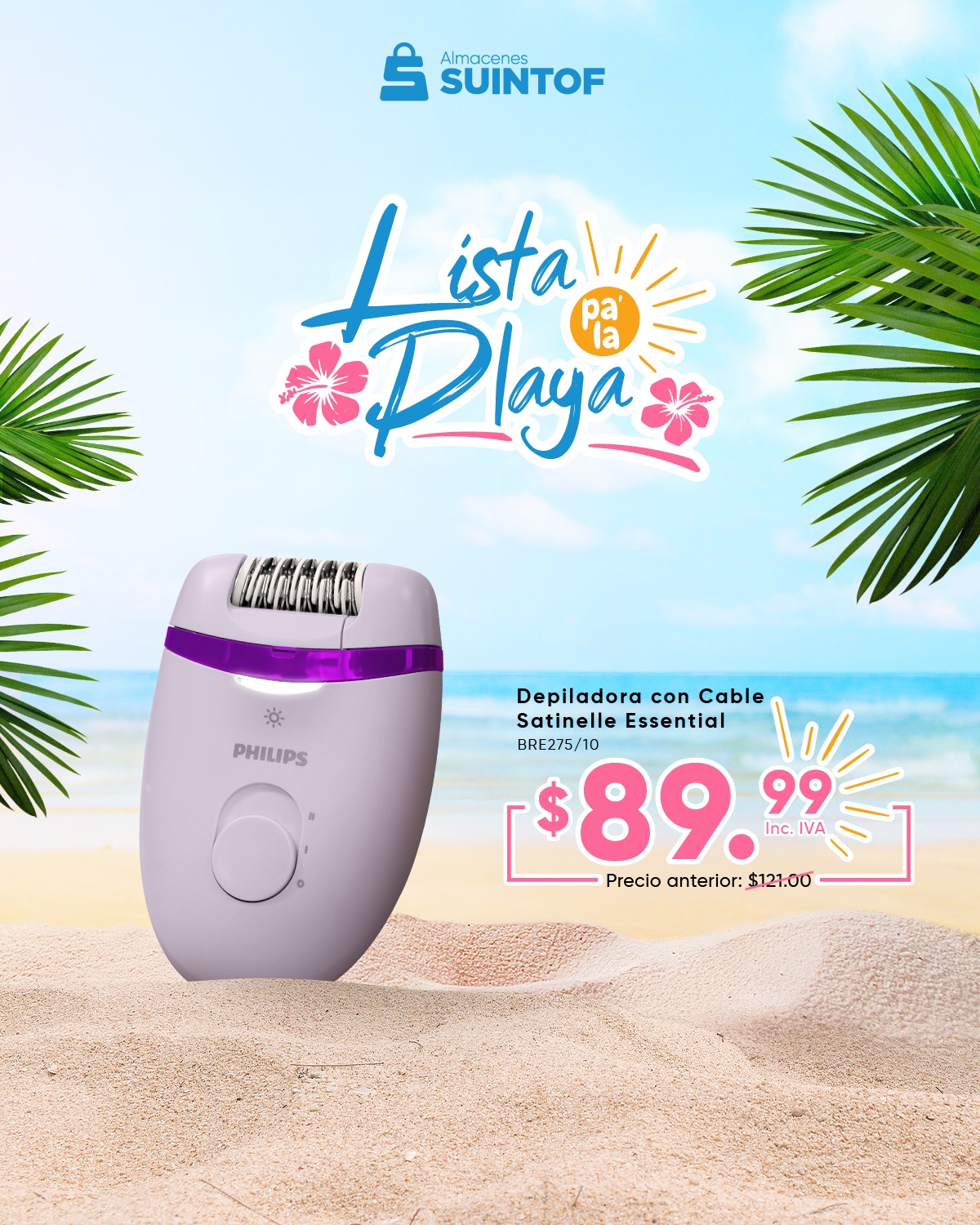 ☀️🏖️ Lista pa’ la playa, sin preocupaciones
Esta temporada, depílate en casa de forma práctica, cómoda y a tu ritmo 💖
Descubre nuestras depiladoras Philips con descuentos especiales por tiempo limitado.
💬 Escríbenos por WhatsApp y te ayudamos a elegir la ideal para ti.
🛒 Compra por WhatsApp, web o visítanos en tienda.
#Suintof #ListaPaLaPlaya #DepilaciónEnCasa #Philips #CuidadoPersonal