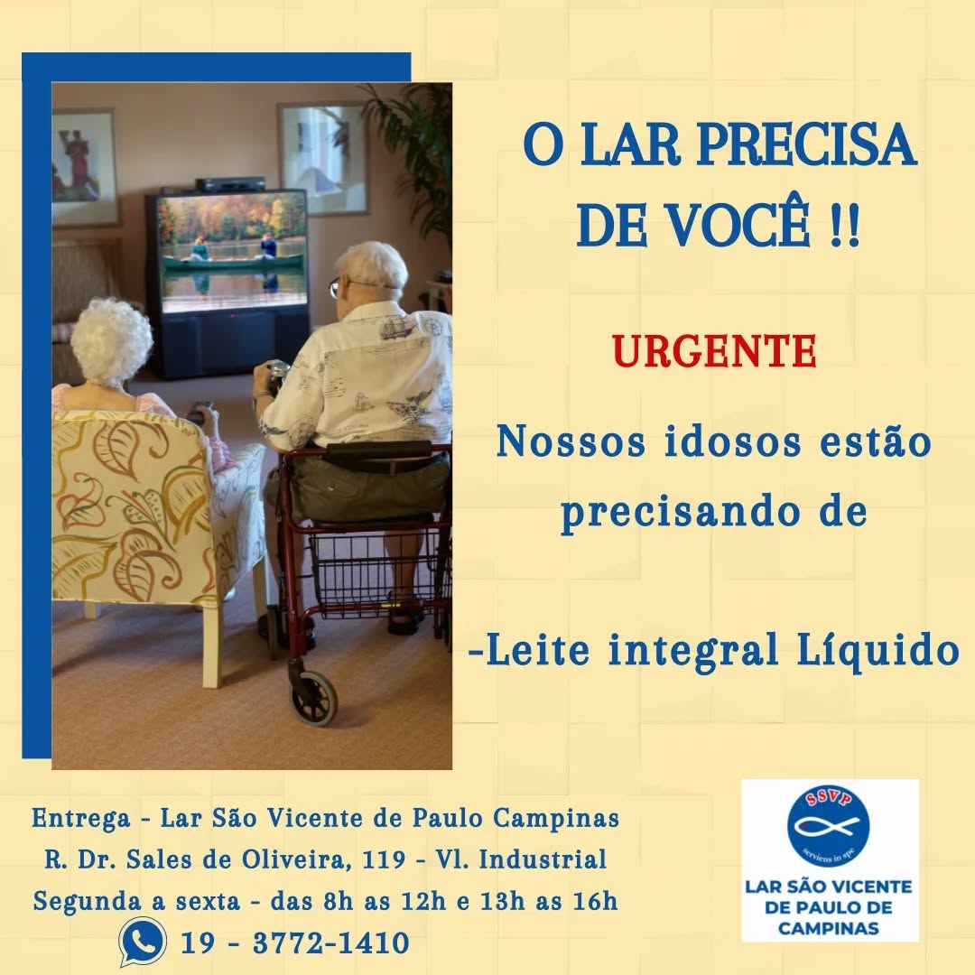 Vamos ajudar o Lar São Vicente de Paulo de Campinas!!