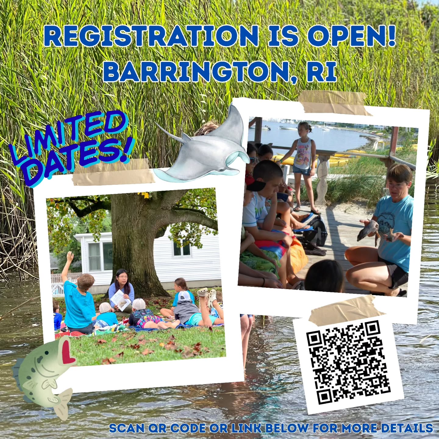 BARRINGTON, RI — REGISTRATION IS LIVE! 🌊🏖️
One of three new locations in Rhode Island! Come make a splash with us this summer! Location slots are limited! Don't flounder on this opportunity for your child to have a fintastic summer! 🐟
📍Barrington Beach, RI 02806
📅 June 22-26 & August 10-14 ONLY!
⏰ AM: 9:00 AM – 2:00 PM | Ages 5–14
Registration is now open— catch a spot now!
👉https://marinesciencecamp.com/camp/barrington-m-f-9am-2pm-ages-5-14/
.
.
#bristolcounty #stemeducation #Rhodeisland #BarringtonRI #marinesciencecamp