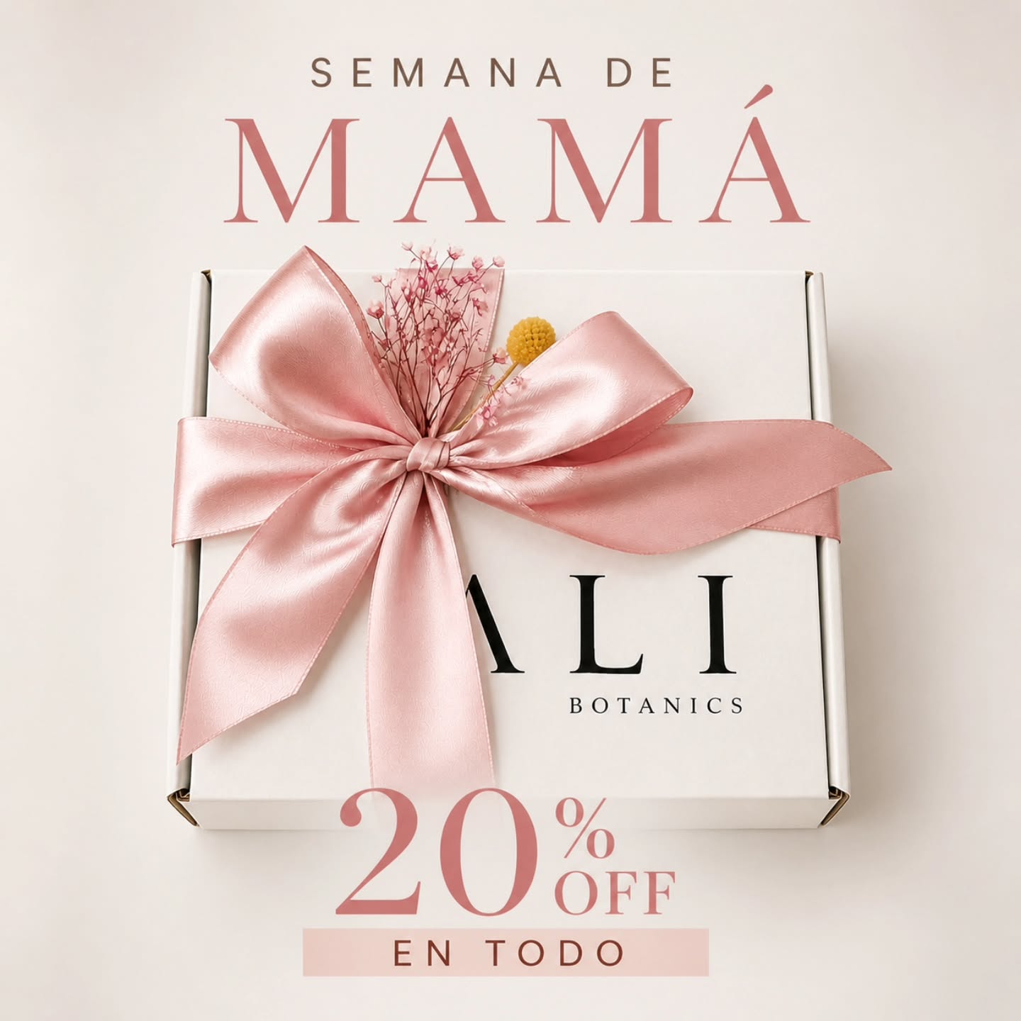 Mamá merece más que flores ✨
Regálale momentos, rituales y cuidado que se sienten todos los días.
Esta semana celebra a mamá con 20% OFF en toda nuestra tienda 🤍
Skincare botánico, fórmulas naturales y detalles hechos con amor para consentirla como se merece.
Disponible del 6 al 12 de mayo.
#AliBotanics #SemanaDeMama #SkincareNatural #SelfCare #RegalosParaMama BotanicalSkincare Ecuador