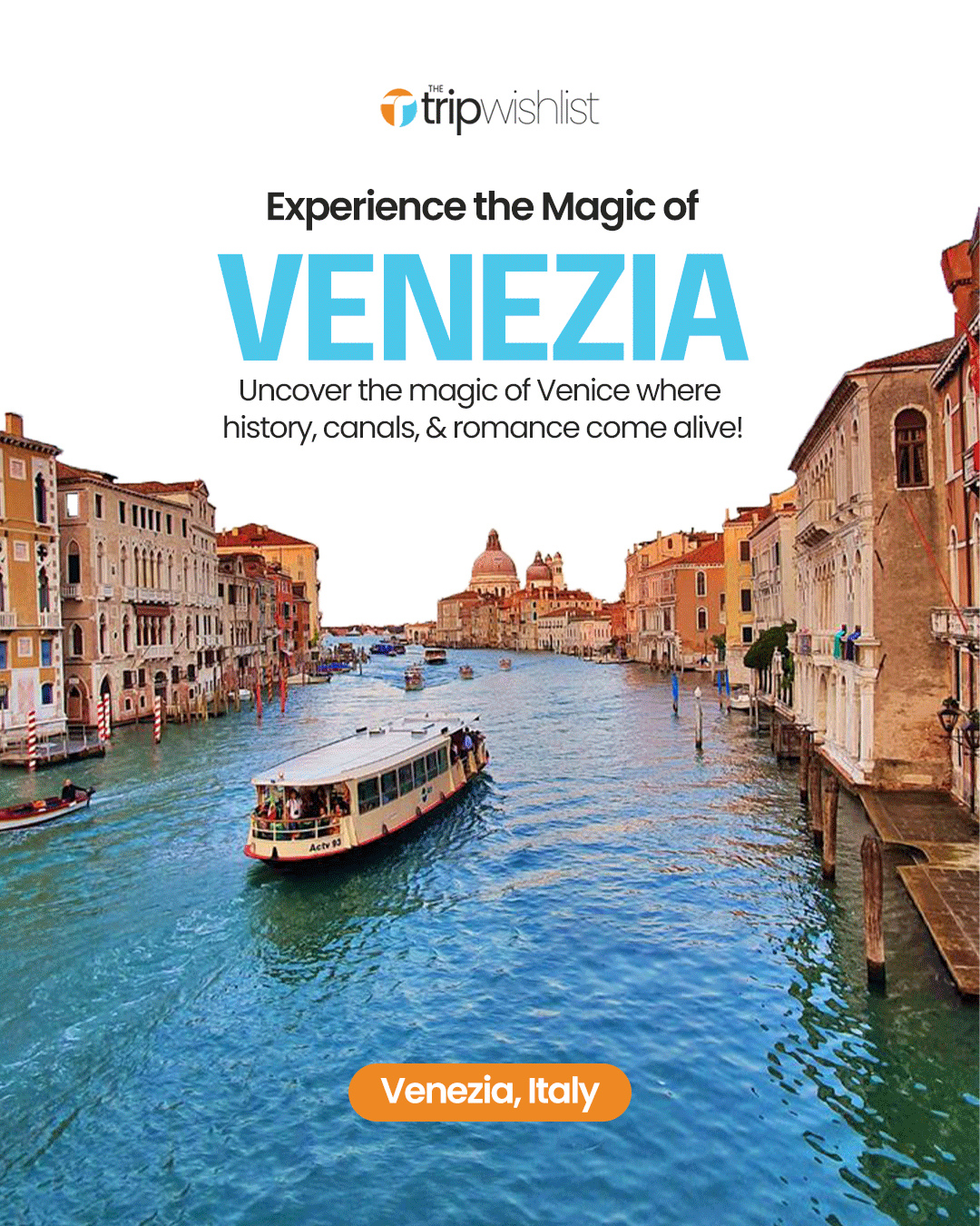 Experience Experience the timeless magic of Venice. Glide through iconic canals, admire centuries-old architecture, and wander charming streets filled with history, culture, and romance. Whether you