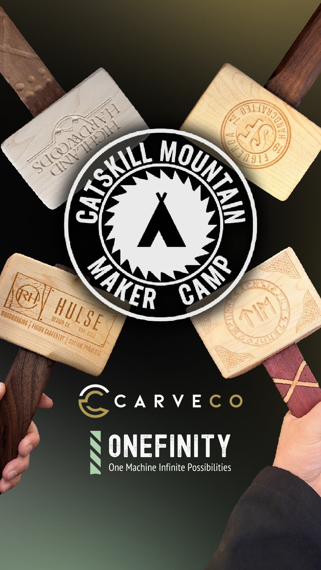 This year Maker Camp 🏕️ became Mallet Camp ⚒️
We partnered up with the awesome team at @onefinitycnc to personalise mallets that were made with @highlandhardwoods. Finished with some oil from @bumblechutes and some were finished with epoxy from @totalboat.
We also worked with @uncle_sam_metalworks, carving out scales on the Onefinity machines for the knives makers made at his workshop, before being sharpened by @tormek_sharpening, and @weaverleathersupply and @gusterleather helped them make some beautiful sheaths.
Shout out the legend @tony_the_tool for being chief mallet man, and you can listen to our adventure on @sttavernpod podcast in a few weeks. But best of all, was just catching up with our friends from across the pond. You guys rock 🤘